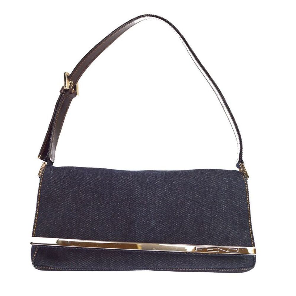 Fendi Convertible Baguette Denim Blue Denim_Jeans Handbag